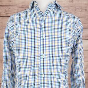 VAN HEUSEN ORIGINALS SLIM FIT GINGHAM CHECK BUTTON UP SHIRT M 15-15.5
